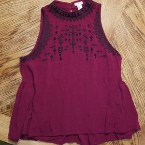 Juniors Forever 21 Size M Mock Neck Embroidered LN